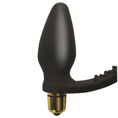Rocks Off 7 Speed RO-Zen Cockring And Anal Plug Black