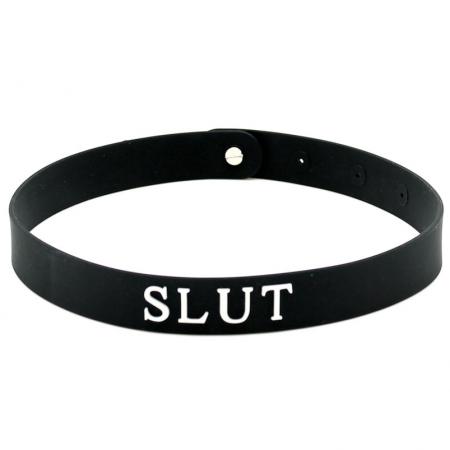Black Silicone Slut Collar