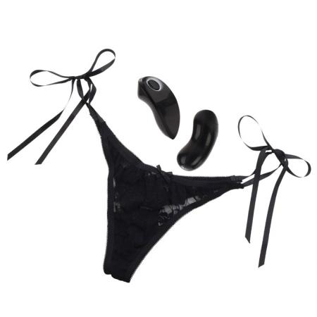 10 Function Remote Control Vibrating Little Black Panty Thong